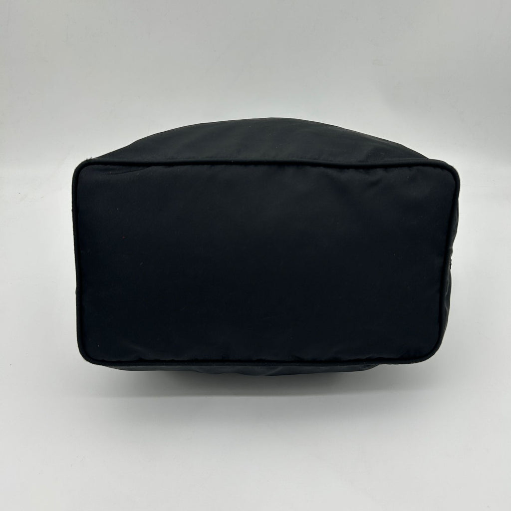 Prada Nylon Shoulder Bag Black Triangle Logo Silver — view 5