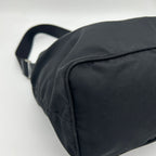 Prada Nylon Shoulder Bag Black Triangle Logo Silver — view 9