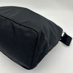 Prada Nylon Shoulder Bag Black Triangle Logo Silver — view 7