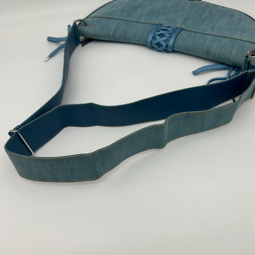 Dior Shoulder Bag a Dos Mitt Denim Blue — view 9