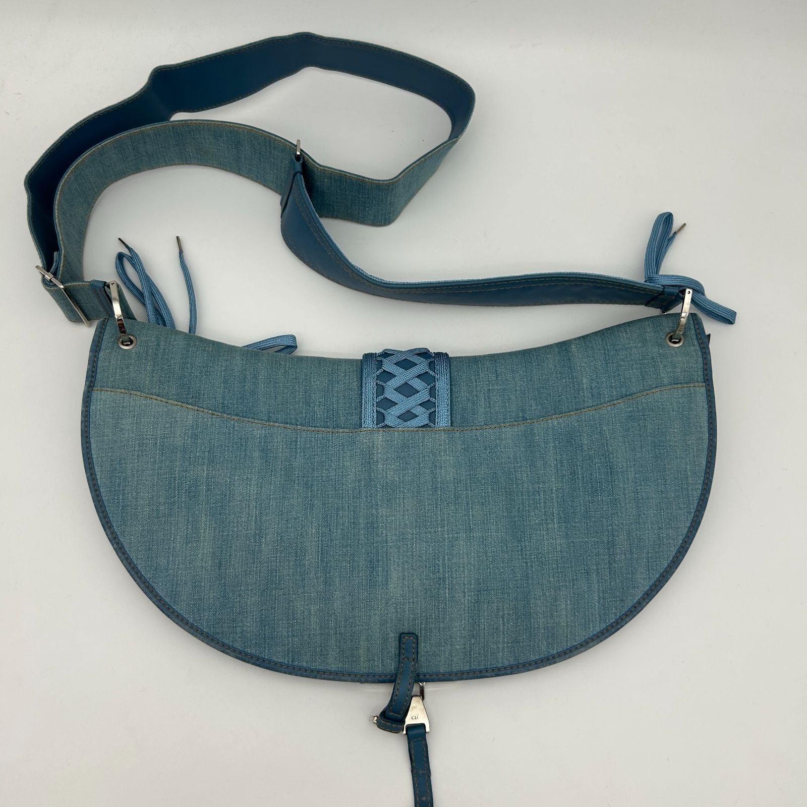 Dior Shoulder Bag a Dos Mitt Denim Blue — view 3