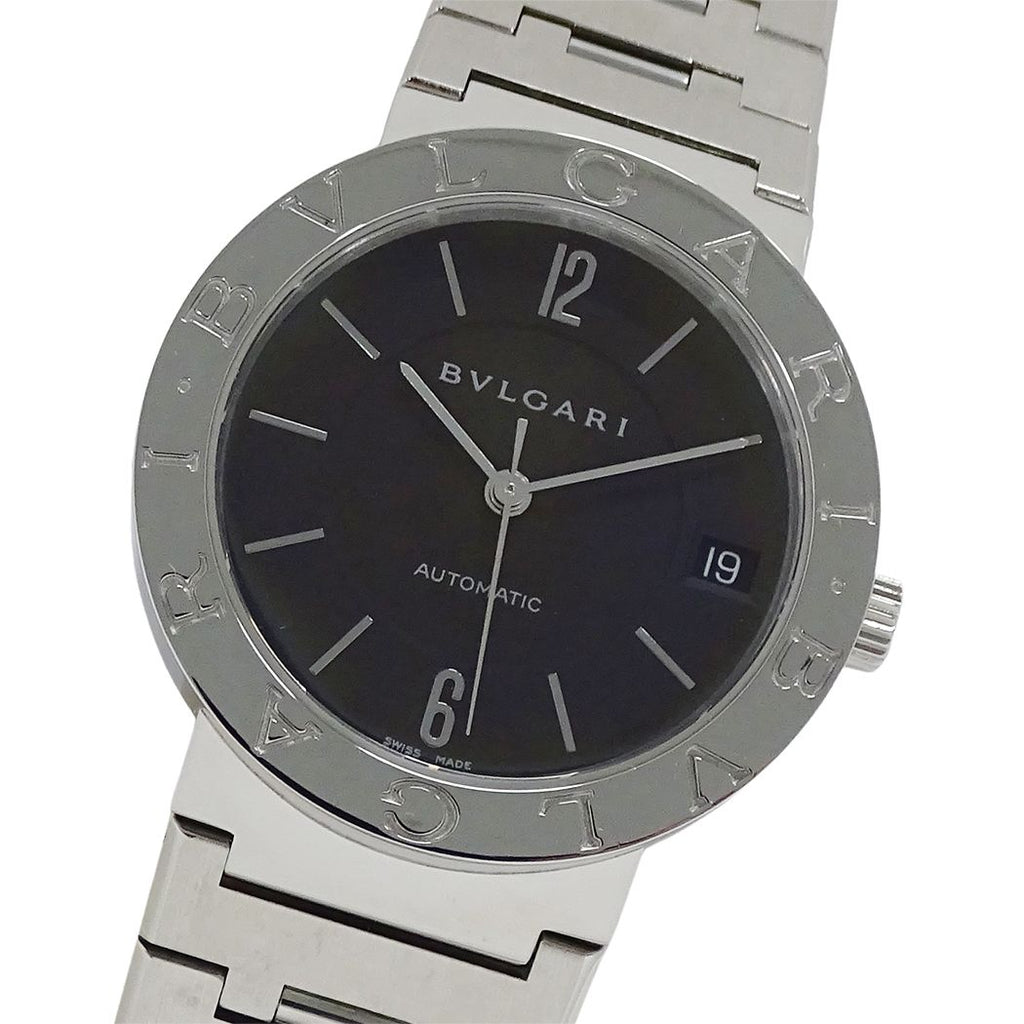 Bvlgari Watch Boys Date Automatic Winding at Stainless Steel Silver Black