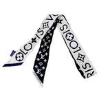 Louis Vuitton Scarf Silk Bandeau BB Monogram Infinity White Noir Black