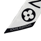 Louis Vuitton Scarf Silk Bandeau BB Monogram Infinity White Noir Black — view 4