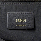 Fendi 2-Way Shoulder Bag Leather Visible Bugs Eye Gray Beige Studs — view 6