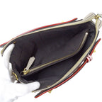 Fendi 2-Way Shoulder Bag Leather Visible Bugs Eye Gray Beige Studs — view 5