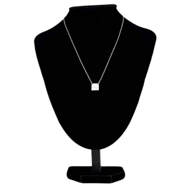 Gucci Logo Tag Necklace Silver Polished 925 Sterling Plate — view 9