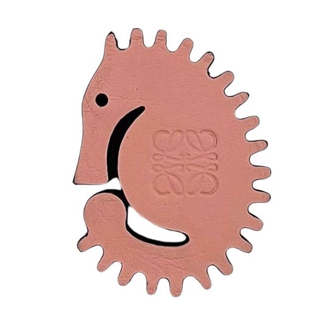 Loewe Bag Charm Pink Beige Brown Anagram Seahorse Leather — view 2