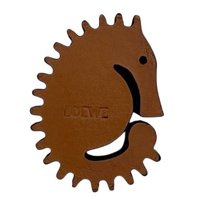 Loewe Bag Charm Pink Beige Brown Anagram Seahorse Leather — view 3