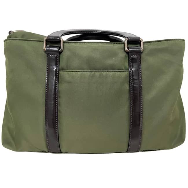 Prada 2-Way Shoulder Bag Khaki Green Tessuto Nylon Leather — view 9