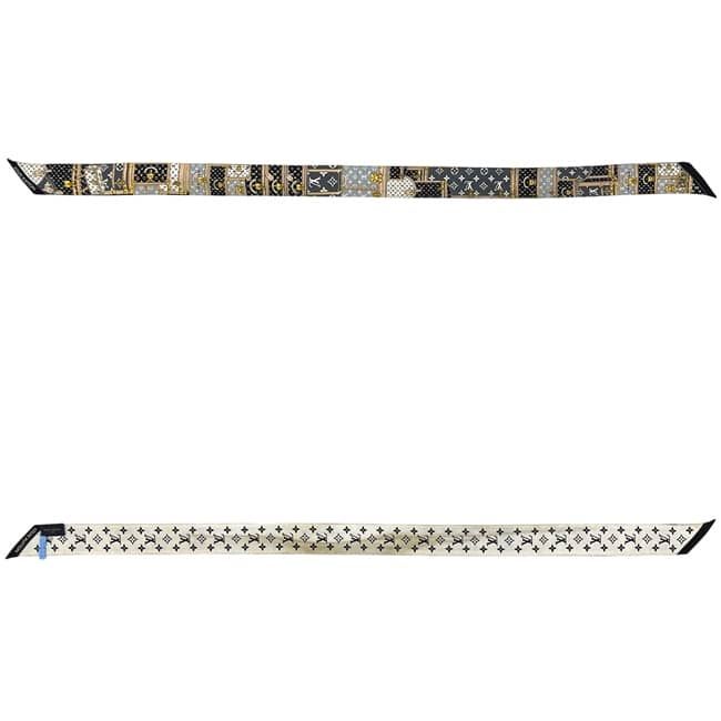 Louis Vuitton Ribbon Scarf Bandeau BB Let's Go White Black Multicolor Monogram — view 2