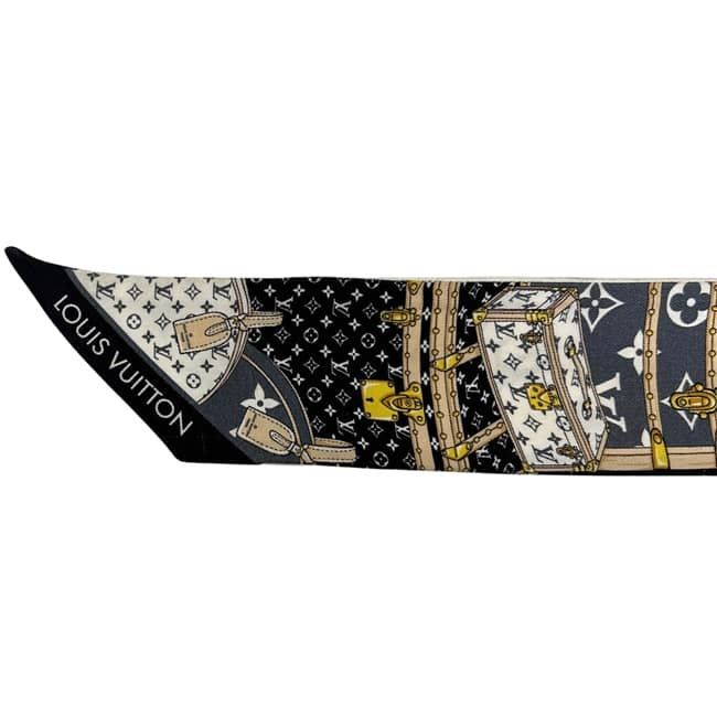 Louis Vuitton Ribbon Scarf Bandeau BB Let's Go White Black Multicolor Monogram — view 3
