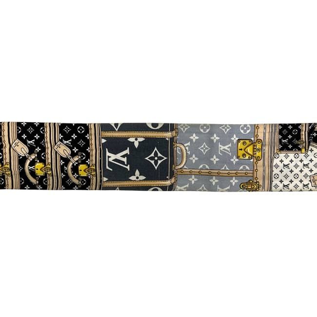 Louis Vuitton Ribbon Scarf Bandeau BB Let's Go White Black Multicolor Monogram — view 5