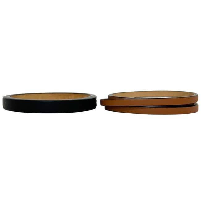 Loewe Bangle Set Brown Black Bracelet M Leather Simple — view 2