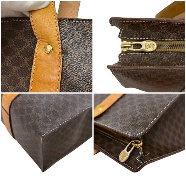 Celine Tote Brown Macadam Leather Document Shoulder — view 4