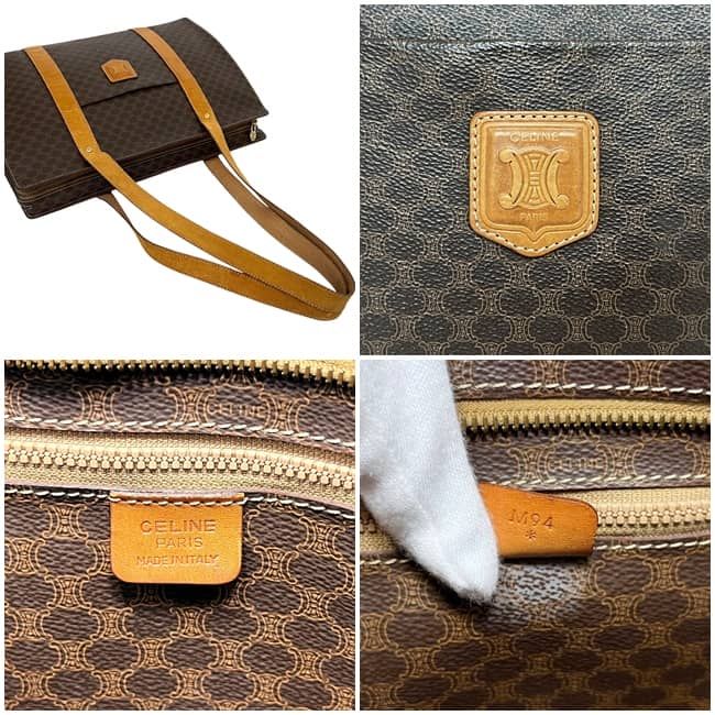Celine Tote Brown Macadam Leather Document Shoulder — view 3