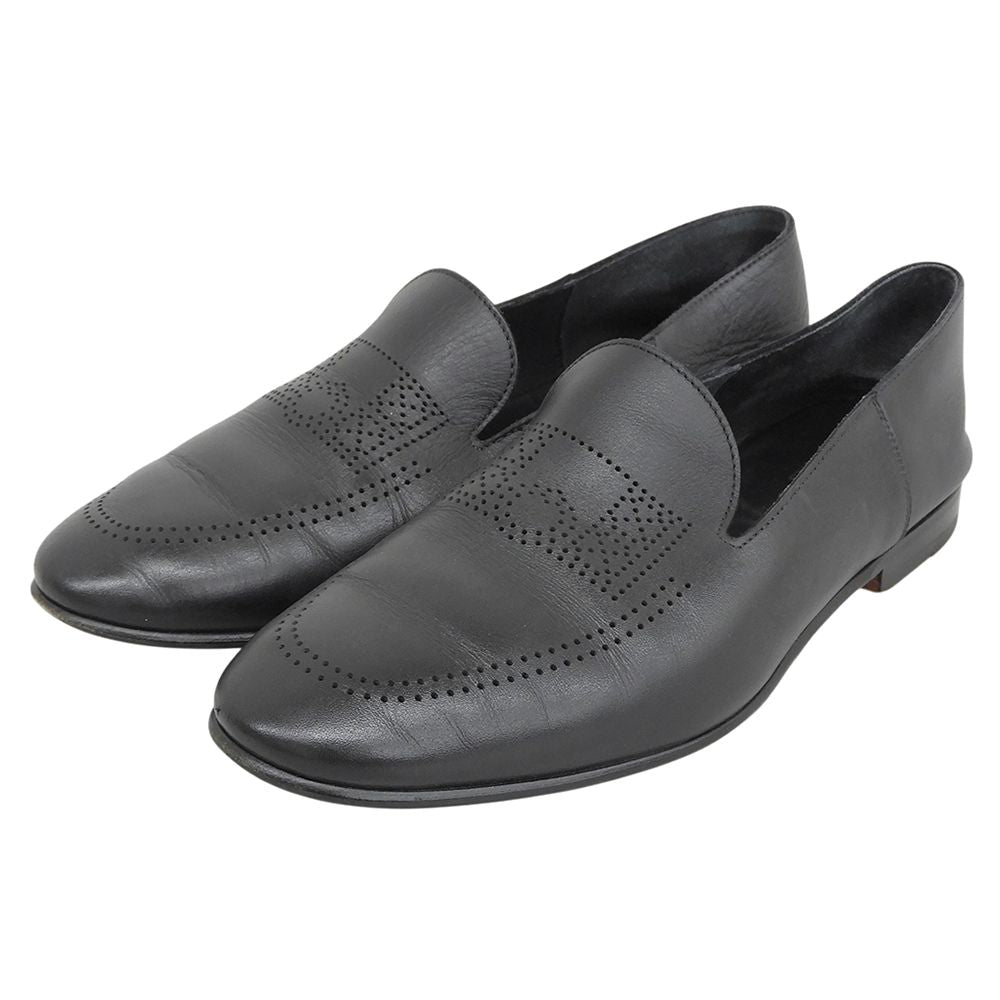 Hermes Eclipse Moccasins Leather Loafers Shoes Black