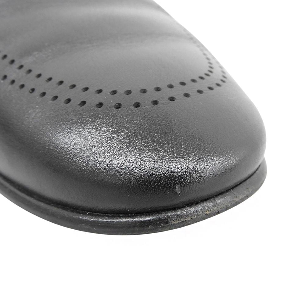 Hermes Eclipse Moccasins Leather Loafers Shoes Black — view 3