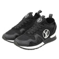 Louis Vuitton Run Away LV Circle Logo Low Cut Sneakers Leather Mesh Suede Black