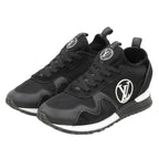 Louis Vuitton Run Away LV Circle Logo Low Cut Sneakers Leather Mesh Suede Black
