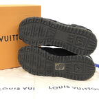 Louis Vuitton Run Away LV Circle Logo Low Cut Sneakers Leather Mesh Suede Black — view 2