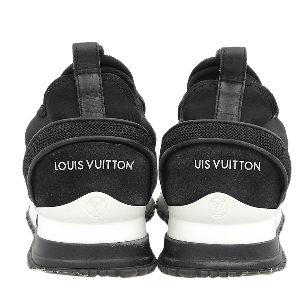 Louis Vuitton Run Away LV Circle Logo Low Cut Sneakers Leather Mesh Suede Black — view 5