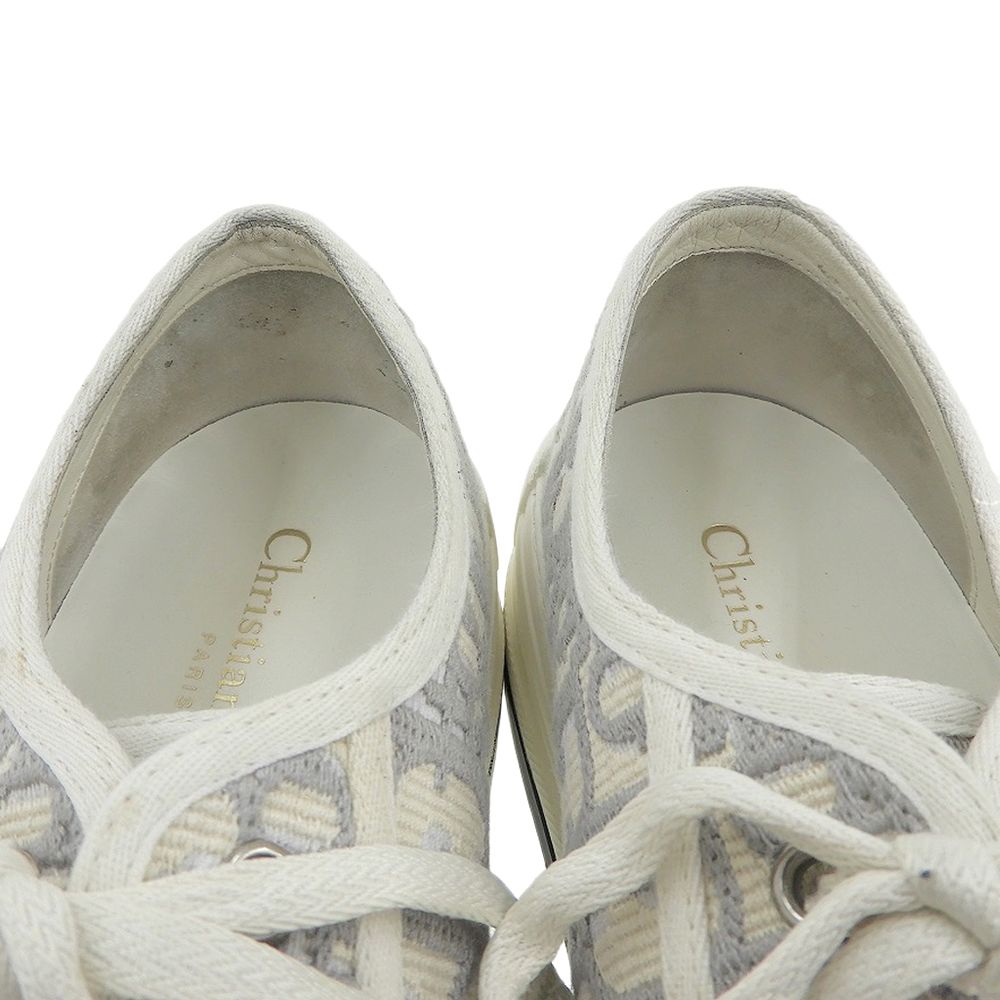 Dior Walk'n' Oblique Embroidered Platform Sneakers Gray — view 4