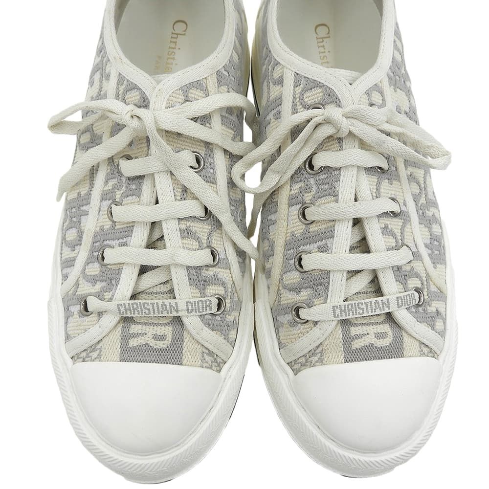 Dior Walk'n' Oblique Embroidered Platform Sneakers Gray — view 3