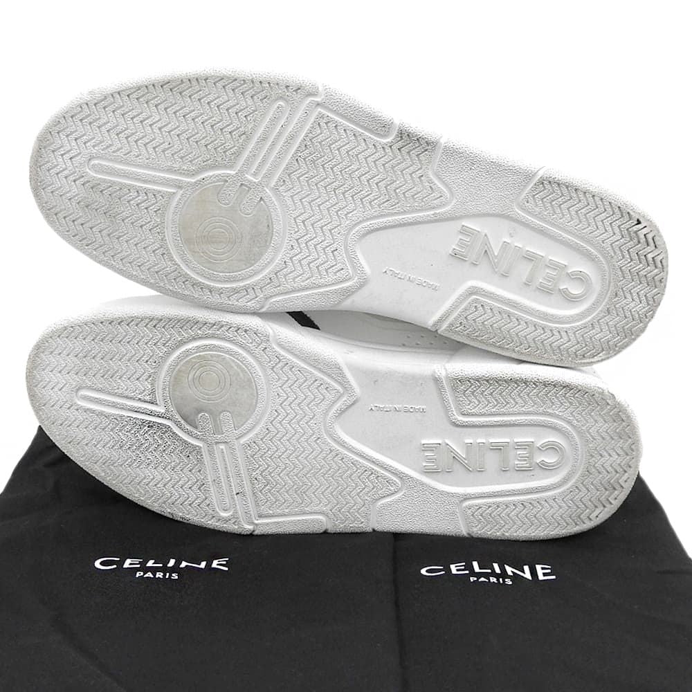Celine Lace Up Low Sneakers White Black — view 2