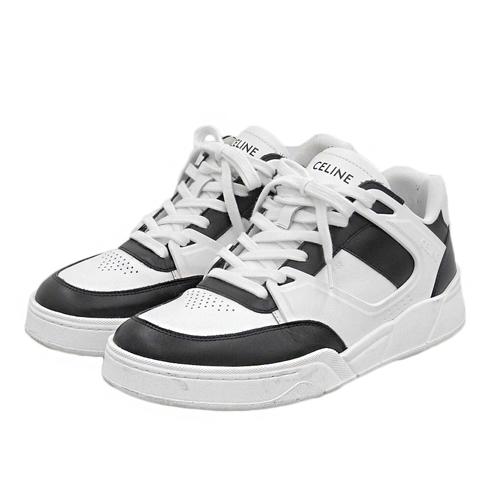 Celine Lace Up Low Sneakers White Black