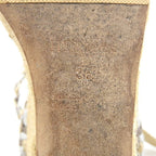 Hermes Ines Espadrilles Wedge Sole Braid Sandals Silver Gold Brown — view 6