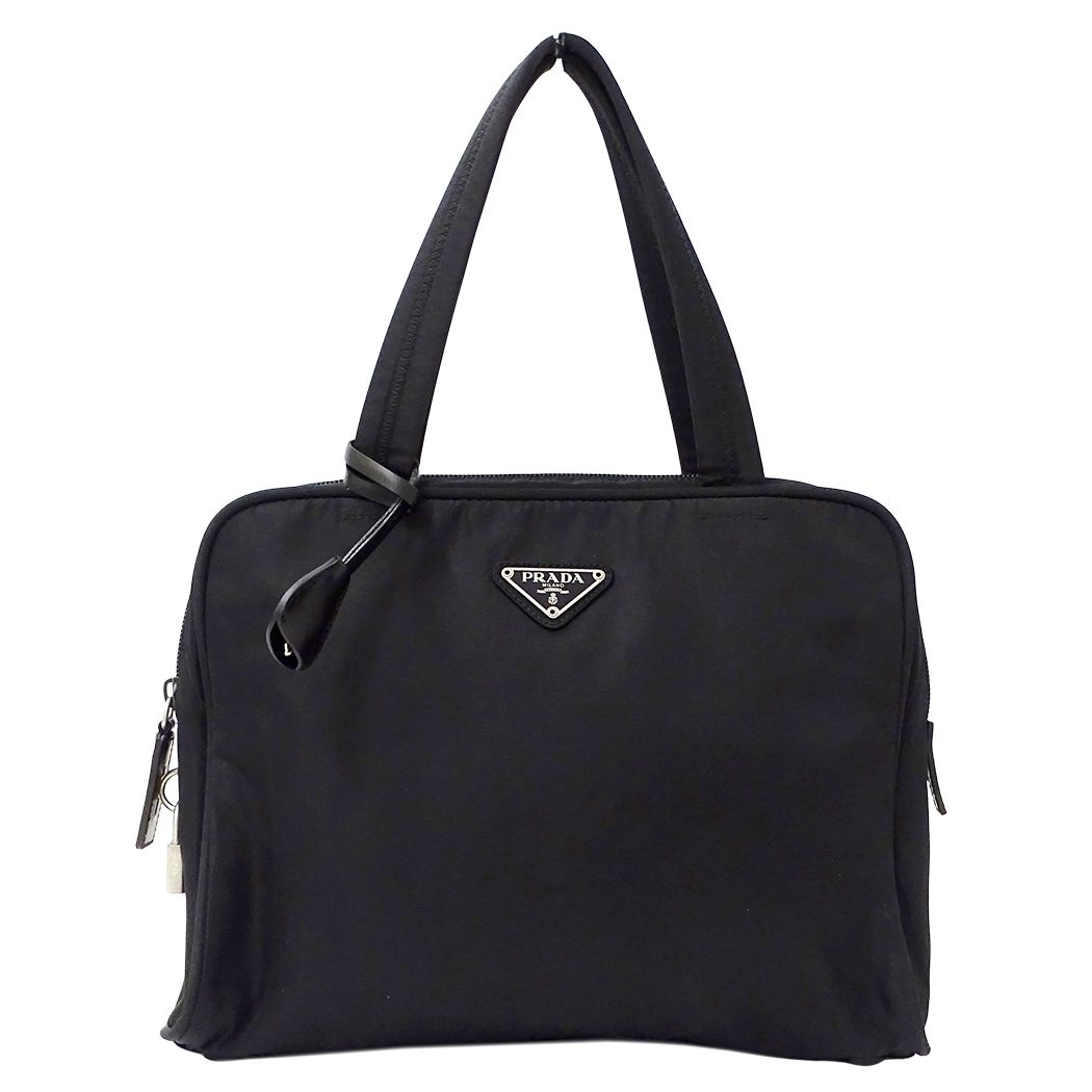 Prada Bag Handbag Nylon Black Logo