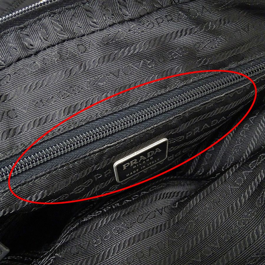 Prada Bag Handbag Nylon Black Logo — view 8