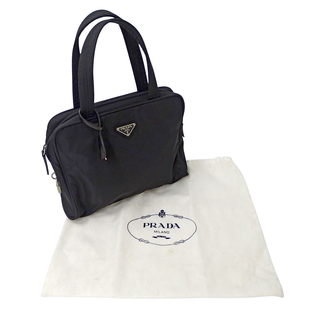 Prada Bag Handbag Nylon Black Logo — view 7