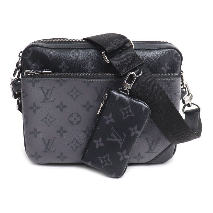 Louis Vuitton Trio Messenger Shoulder Bag Monogram Eclipse Gray