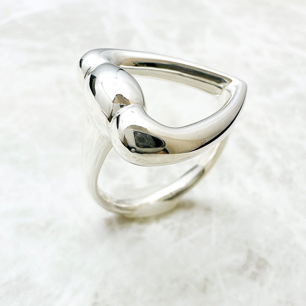 Gucci Horsebit Heart Silver Ring — view 4