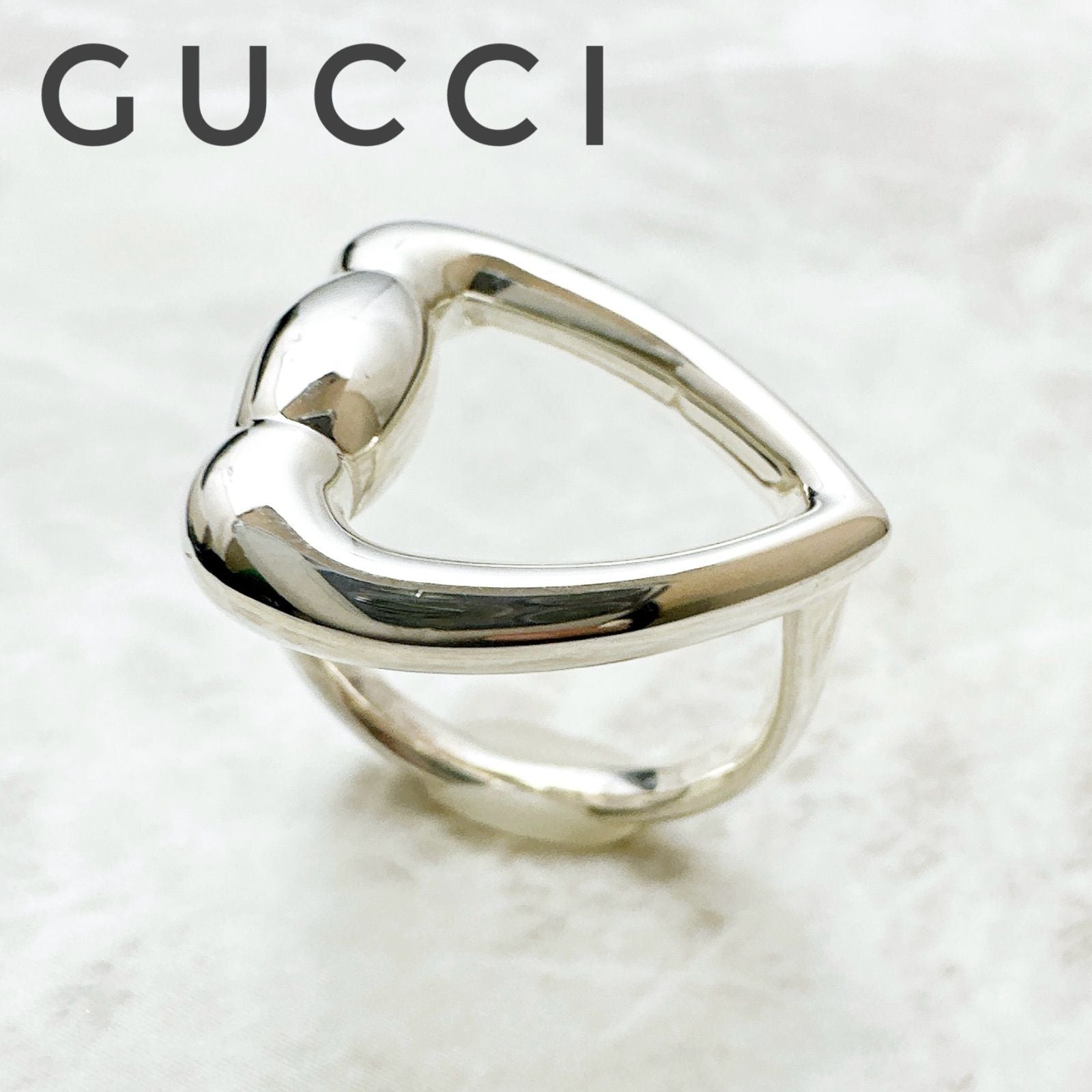 Gucci Horsebit Heart Silver Ring