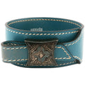 Hermes Touareg Blue Jean Leather Bangle Bracelet Alloy