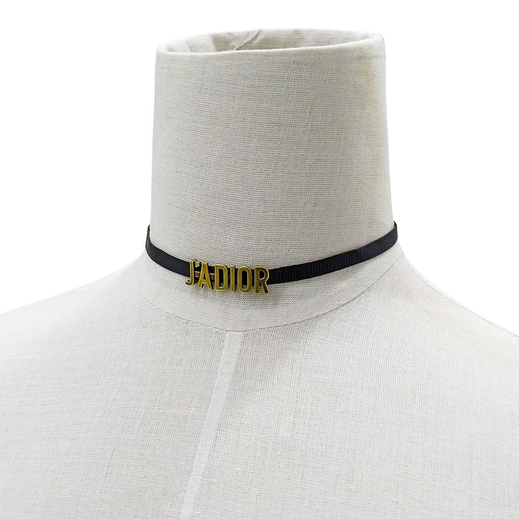 Dior Choker J'adior Gold Black Logo Necklace — view 5