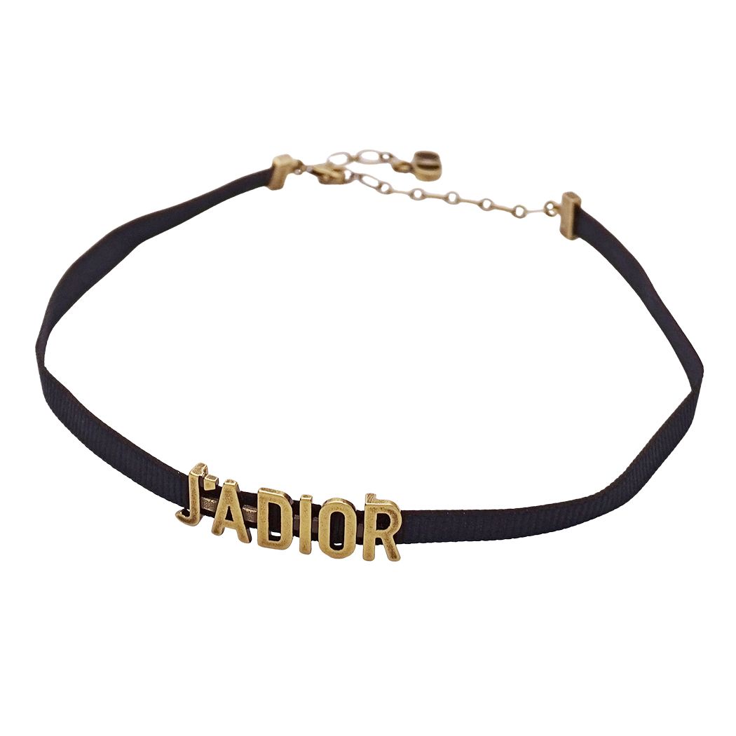 Dior Choker J'adior Gold Black Logo Necklace