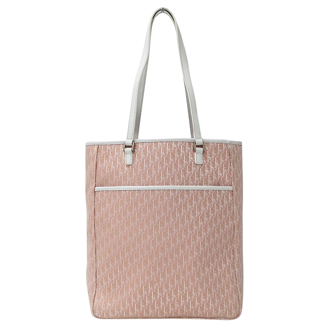 Dior Tote Trotter Canvas Pink White