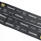 Chanel Ten Headband Ribbon Scarf Silk Black Multicolor CC Logo — view 6
