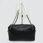 Chanel Maxi Camera Bag Black Gold Lambskin — view 9