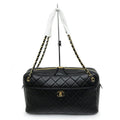 Chanel Maxi Camera Bag Black Gold Lambskin