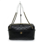 Chanel Maxi Camera Bag Black Gold Lambskin