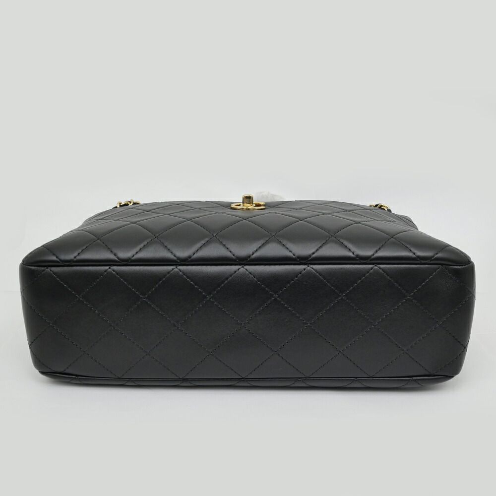 Chanel Maxi Camera Bag Black Gold Lambskin — view 3