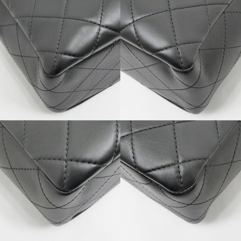 Chanel Maxi Camera Bag Black Gold Lambskin — view 4