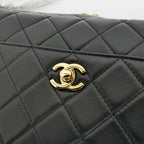 Chanel Maxi Camera Bag Black Gold Lambskin — view 8