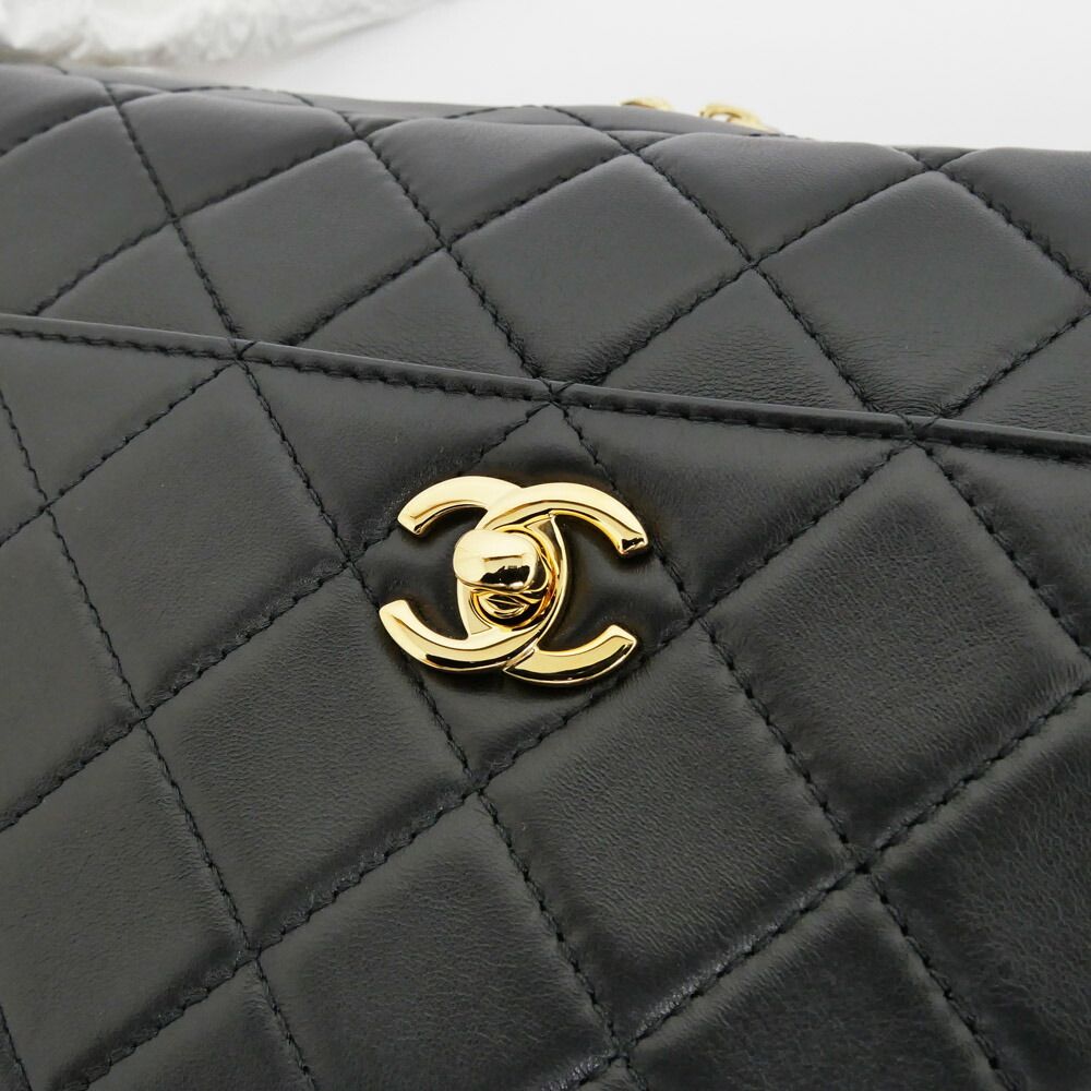 Chanel Maxi Camera Bag Black Gold Lambskin — view 8