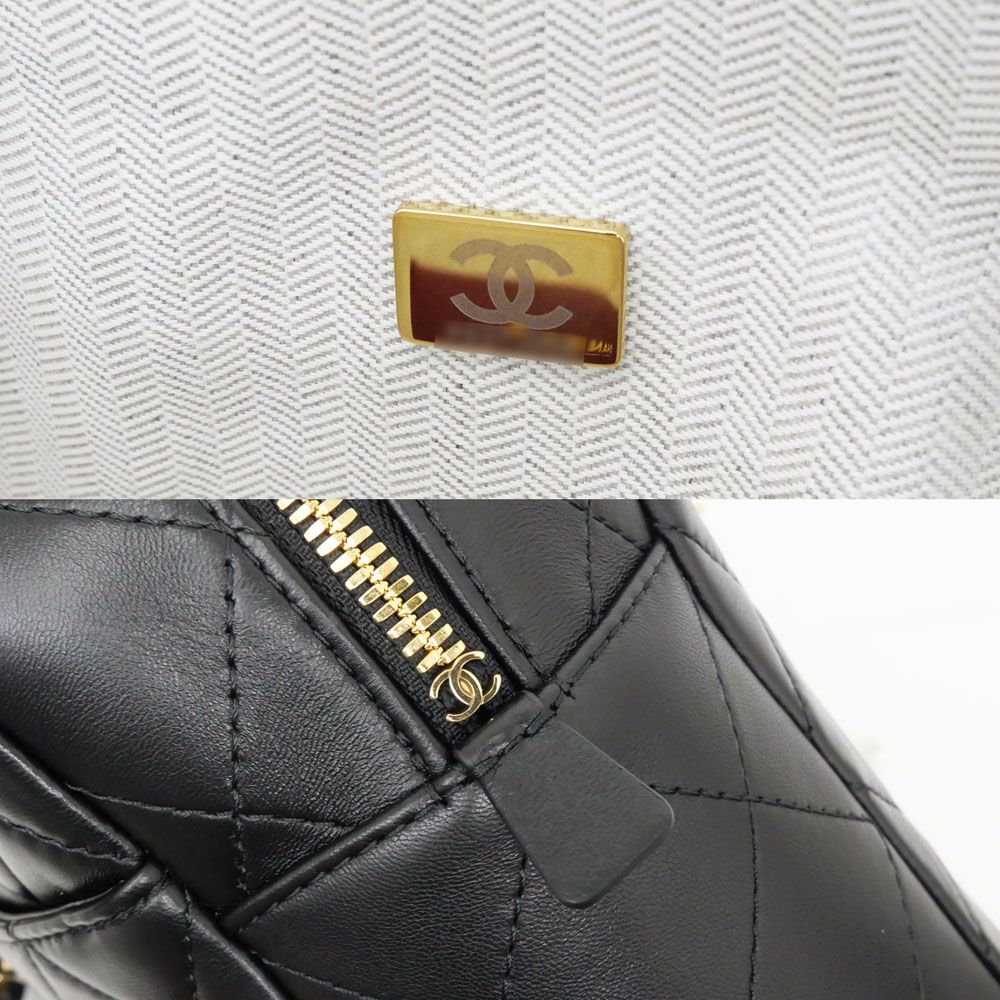 Chanel Maxi Camera Bag Black Gold Lambskin — view 7